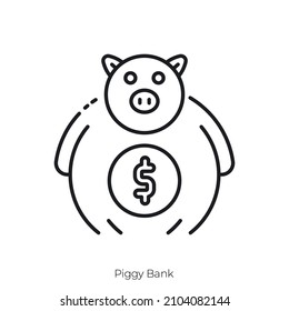 piggy bank icon. Outline style icon design isolated on white background