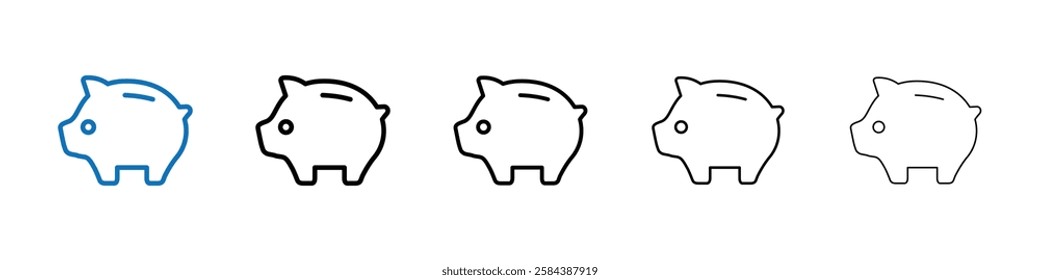 Piggy bank icon Outline vector logo for web ui