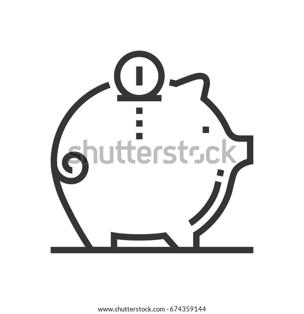 Piggy bank icon, part\
of the square icons, car service icon set. The illustration is a\
vector, editable stroke, thirty-two by thirty-two matrix grid,\
pixel perfect file.\
