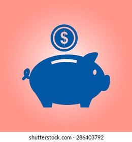Piggy bank icon. Pictograph of money box