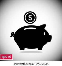 Piggy bank icon. Pictograph of money box
