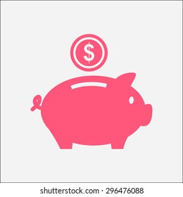 Piggy bank icon. Pictograph of money box