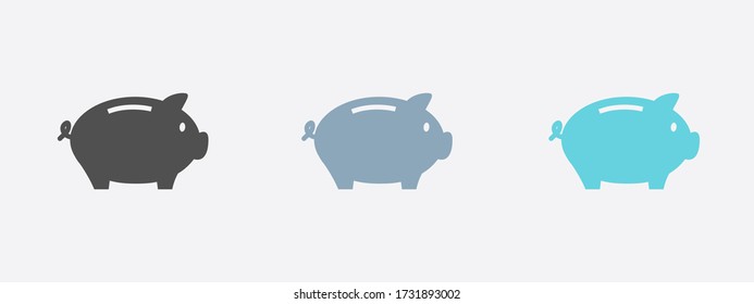 Piggy bank icon. Pictograph of moneybox. Flat design.