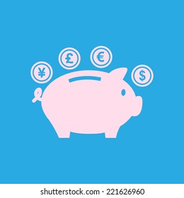 Piggy bank icon. Pictograph of moneybox