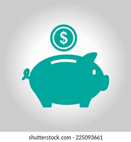 Piggy bank icon. Pictograph of moneybox