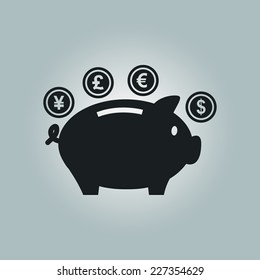 Piggy bank icon. Pictograph of moneybox