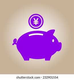 Piggy bank icon. Pictograph of moneybox