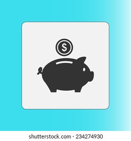 Piggy bank icon. Pictograph of moneybox