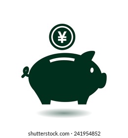 Piggy bank icon. Pictograph of moneybox