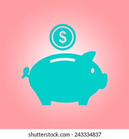 Piggy bank icon. Pictograph of moneybox