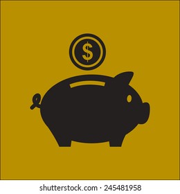 Piggy bank icon. Pictograph of moneybox