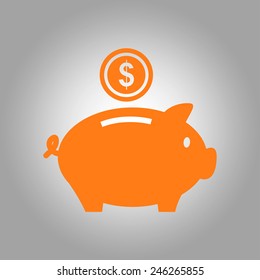 Piggy bank icon. Pictograph of moneybox