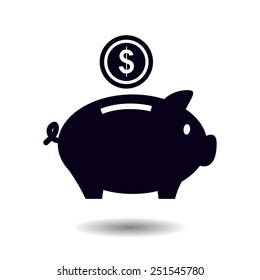 Piggy bank icon. Pictograph of moneybox