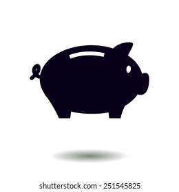 Piggy bank icon. Pictograph of moneybox
