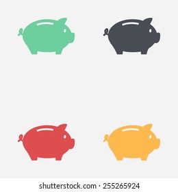 Piggy bank icon. Pictograph of moneybox