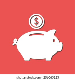 Piggy bank icon. Pictograph of moneybox