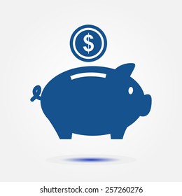Piggy bank icon. Pictograph of moneybox