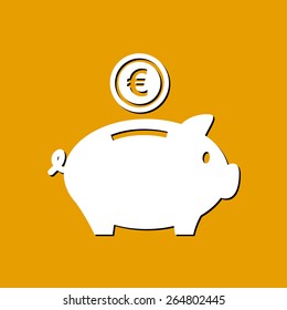 Piggy bank icon. Pictograph of moneybox
