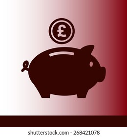 Piggy bank icon. Pictograph of moneybox