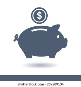 Piggy bank icon. Pictograph of moneybox