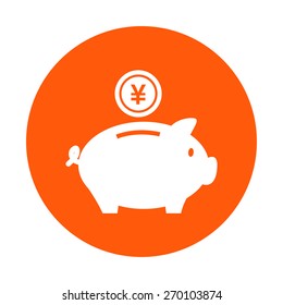 Piggy bank icon. Pictograph of moneybox