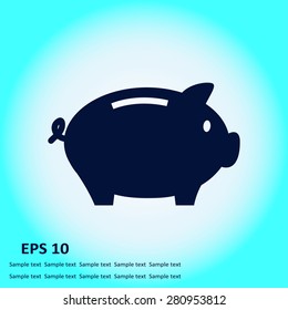 Piggy bank icon. Pictograph of moneybox