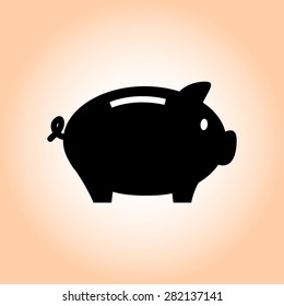 Piggy bank icon. Pictograph of moneybox
