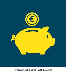 Piggy bank icon. Pictograph of moneybox