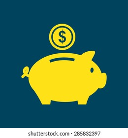 Piggy bank icon. Pictograph of moneybox