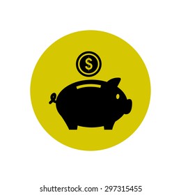 Piggy bank icon. Pictograph of moneybox
