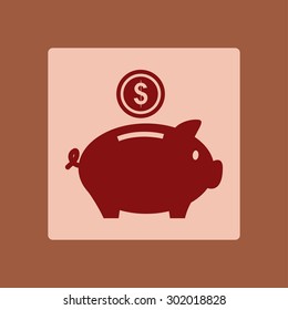 Piggy bank icon. Pictograph of moneybox