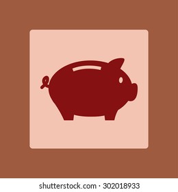 Piggy bank icon. Pictograph of moneybox