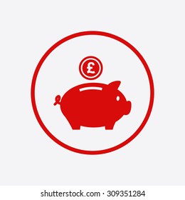 Piggy bank icon. Pictograph of moneybox