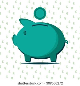 Piggy bank icon. Pictograph of moneybox