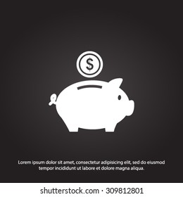 Piggy bank icon. Pictograph of moneybox
