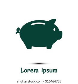 Piggy bank icon. Pictograph of moneybox