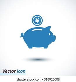 Piggy bank icon. Pictograph of moneybox