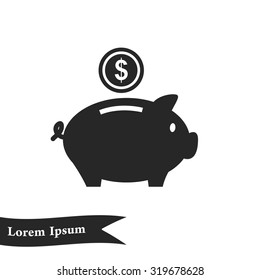 Piggy bank icon. Pictograph of moneybox