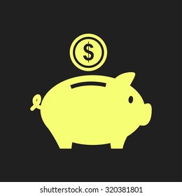 Piggy bank icon. Pictograph of moneybox
