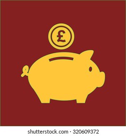 Piggy bank icon. Pictograph of moneybox