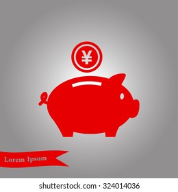 Piggy bank icon. Pictograph of moneybox