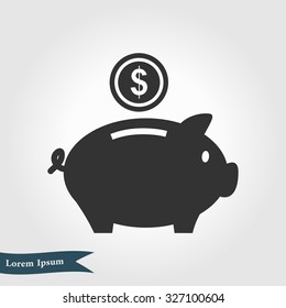 Piggy bank icon. Pictograph of moneybox