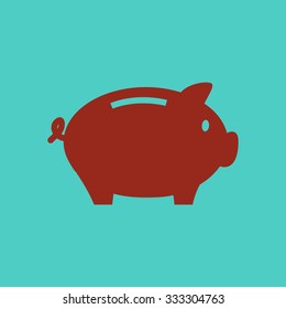 Piggy bank icon. Pictograph of moneybox
