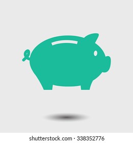 Piggy bank icon. Pictograph of moneybox