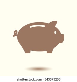 Piggy bank icon. Pictograph of moneybox