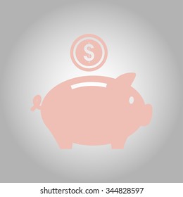 Piggy bank icon. Pictograph of moneybox