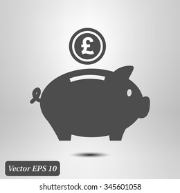 Piggy bank icon. Pictograph of moneybox