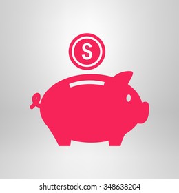 Piggy bank icon. Pictograph of moneybox