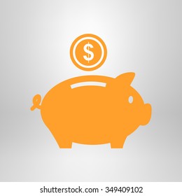 Piggy bank icon. Pictograph of moneybox