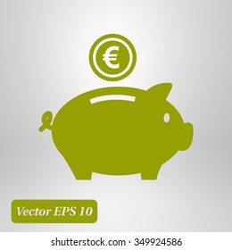 Piggy bank icon. Pictograph of moneybox